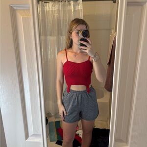 Alo Denim Knit Garter Tank